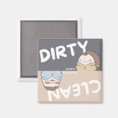 食洗機マグネット – グレーとベージュ マグネット (正面/裏面)