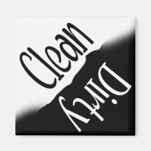 食洗機マグネット – スクエアB&W マグネット (正面)