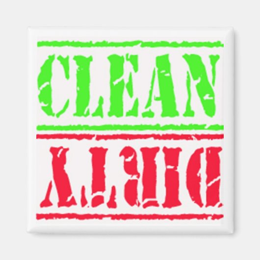 食洗機マグネット – 正方形RE-WH-GR マグネット (正面)