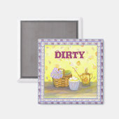 食洗機マグネット#2卵と花の「ダーティ」 マグネット (正面/裏面)