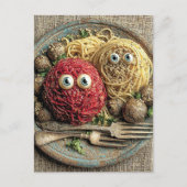 食物が目に付いている ポストカード (正面)