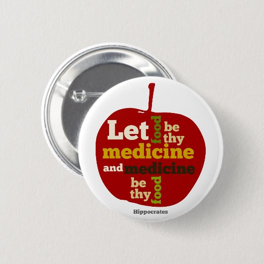 食物を汝の薬とし薬を汝の食物とする 缶バッジ (正面&裏面)