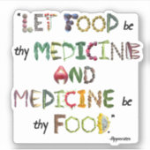 食物を汝の薬、医学を汝の食物とすべし シール (正面)