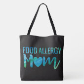 食物アレルギーのお母さんの水彩画のタイポグラフィの認識度 トートバッグ (裏面)