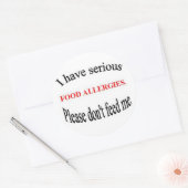 食物アレルギーのシール ラウンドシール (封筒)