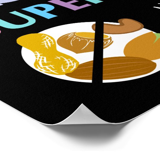 食物アレルギーのスーパーヒーローいいえナッツ許可された女の子 ポスター (角)