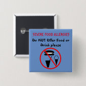 食物アレルギーの飲食物ボタンを提供しない 缶バッジ (正面&裏面)
