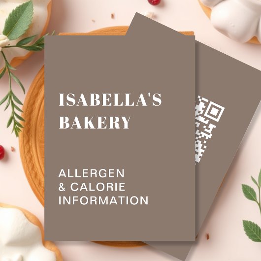 食物アレルギーカロリー情報QRコードカード