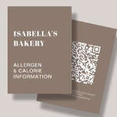 食物アレルギーカロリー情報QRコードカード