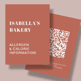 食物アレルギーカロリー情報QRコードカード