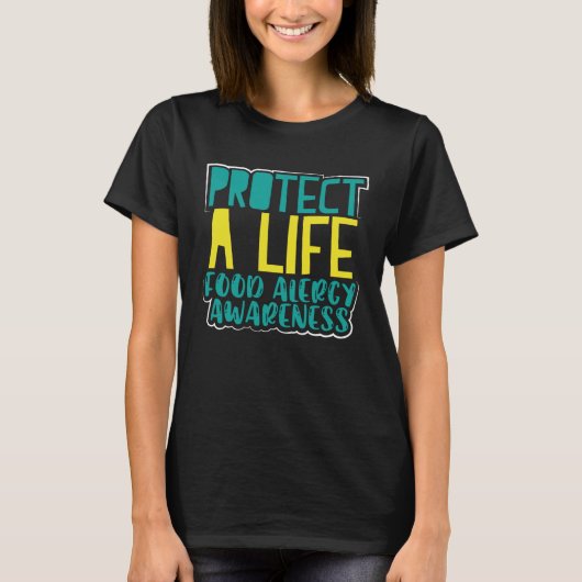食物アレルギー保護認識度Aライフ Tシャツ (正面)