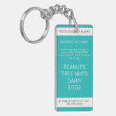 食物アレルギー医療警報連絡緊急 キーホルダー (正面左)