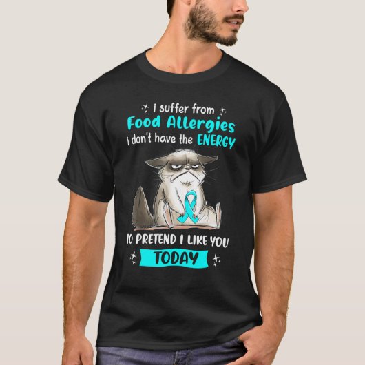 食物アレルギー持ちの私 キャット Tシャツ (正面)