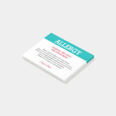 食物アレルギー注意 レストラン 個人用 ティール ポストイット (アングル)