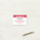 食物アレルギー注意 レストラン 個別対応 ポストイット (デスク上)