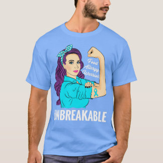 食物アレルギー認識度アレルギー性戦士アンブレイカブル Tシャツ