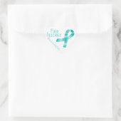 食物アレルギー認識度ハートティール（緑がかった色）リボン ハートシール (バッグ)