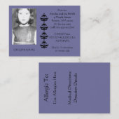 食物アレルギー識別連絡写真カード コーリングカード (正面/裏面)