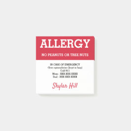 食物アレルギー警告カスタマイズ緊急連絡先 ポストイット
