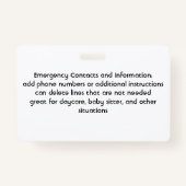 食物アレルギー警告カスタム写真バッジ バッジ (裏面)