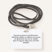 食物アレルギー警告カスタム写真バッジ バッジ (裏面ランヤード)