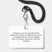 食物アレルギー警告 カスタム写真バッジ バッジ (裏面（ネックストラップ付）)