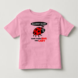 食物アレルギー警報てんとう虫のワイシャツ トドラーTシャツ