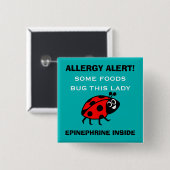 食物アレルギー警報てんとう虫ボタンをカスタマイズ 缶バッジ (正面&裏面)