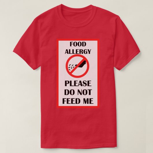食物アレルギー Tシャツ (デザイン正面)