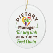 食物管理者フードチェーンの鍵リンク セラミックオーナメント (左)