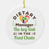 食物管理者フードチェーンの鍵リンク セラミックオーナメント (裏面)