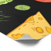 食物、健康な食品とのシームレスなパターン ポスター (角)