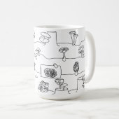 食用のきのこのメドレーのスケッチのマグ コーヒーマグカップ (正面右)