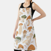 食用キノコのリノカットヴィンテージパターン エプロン (インサイチュ)