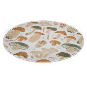 食用キノコのリノカットヴィンテージパターン カッティングボード (角)