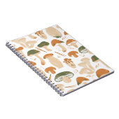 食用キノコのリノカットヴィンテージパターン ノートブック (右側)