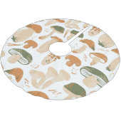 食用キノコのリノカットヴィンテージパターン ブラッシュドポリエステルツリースカート (アングル)