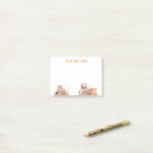 食用ポストそれノートかわいい動物ハッピー顔 ポストイット (デスク上)