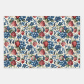 食用色のギフトストロベリーブルーベリーベリー ラッピングペーパーシート (正面)