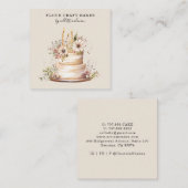 食用花ケーキベイカーパティシシェフベーカリー スクエア名刺 (正面/裏面)