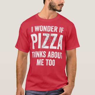 食疑問に思好もしきに考えもピザを食べる Tシャツ
