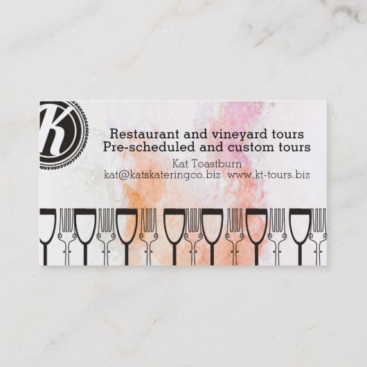 食糧およびワインの料理用のケイタリングビジネスカード 名刺 (裏面)