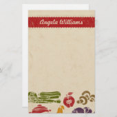 食糧お祝いのパーソナライズな文房具 便箋 (正面/裏面)