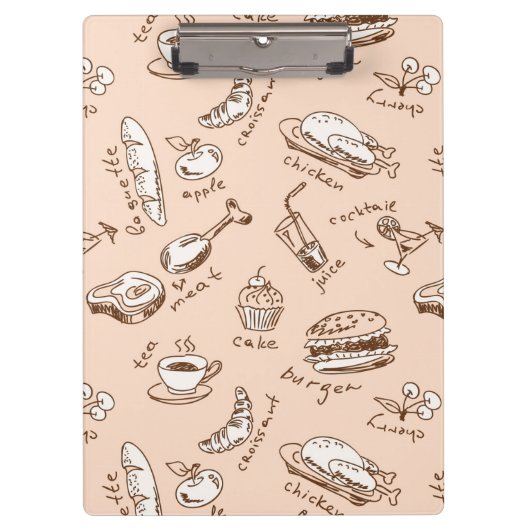 食糧が付いているパターン クリップボード (正面)