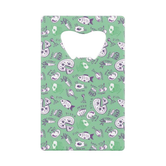 食糧が付いているパターン クレジットカード栓抜き (正面)