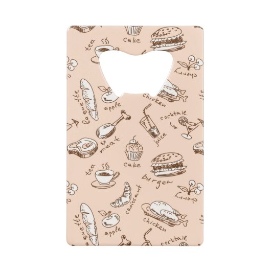 食糧が付いているパターン クレジットカード栓抜き (正面)