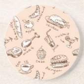 食糧が付いているパターン コースター (正面)