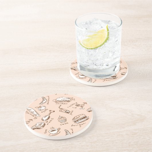 食糧が付いているパターン コースター (側面)