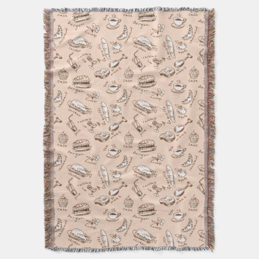 食糧が付いているパターン スローブランケット (正面縦)