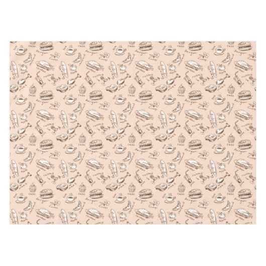 食糧が付いているパターン テーブルクロス (正面(横))